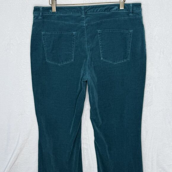 Coldwater Creek Women's Corduroy Pants Teal Bootcut Stretch Size 14 Natural Fit - Picture 7 of 15